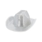 LED Paljett Cowboyhatt Sølv