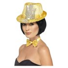 Trilby Hatt Paljetter Gull