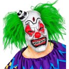 Horror klovnemaske med grønt hår