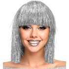 Glitter Disco Parykk Sølv