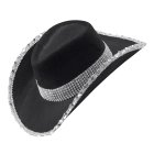 Glitter Cowboyhatt Svart