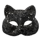 Sort Kat Pailletmaske