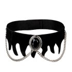 Gotisk choker med sort stein og kjeder