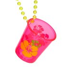 Halskjede med Shotglass Neonrosa