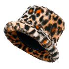 Plysj Leopardmønster Bøttehatt
