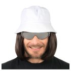 Parykk med Hvit Bøllehatt