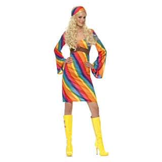 Regnbue Hippie Kostyme