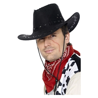 Cowboy Hatt Slitt Svart