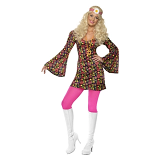 Disko Hippie Kjole Kostyme