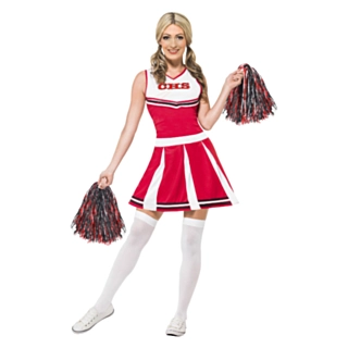 Cheerleader Kostyme Rød og Hvit