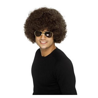 Stor Funky 70-talls Afroparykk Brun