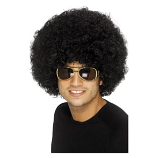 Stor Funky 70-talls Afroparykk Svart