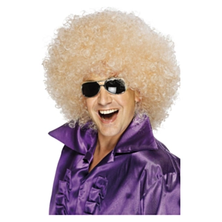 Kjempe 70-talls Afro Parykk Blond