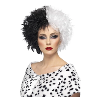 Cruella De Vil Parykk Svart og Hvit
