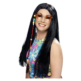 Hippieparykk Svart