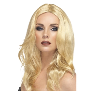 Halvlang Parykk Blond