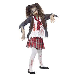 Zombie Skolejente Barnekostyme