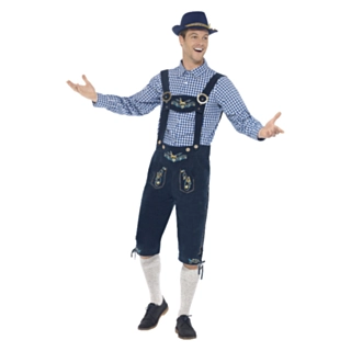 Tyrolerkostyme Rutete Blå