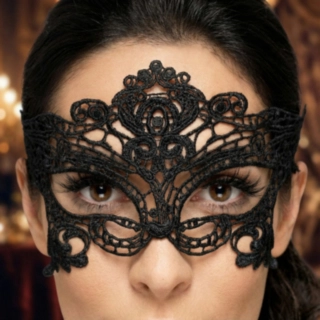 Øyemaske Brodert SVart