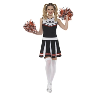 Cheerleader Kostyme Svart og Hvit