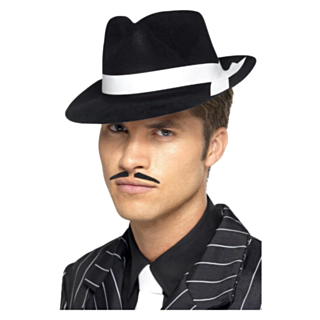 Fedora Gangsterhatt Svart og Hvit