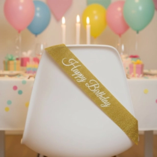 Happy Birthday Glitter Skråbånd