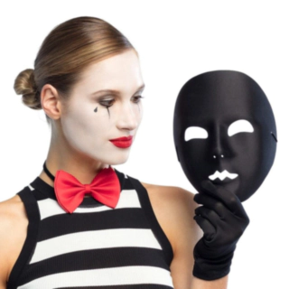 Mime Maske Svart