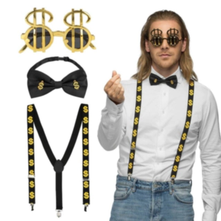 Dollar Party Antrekk Gull og Svart