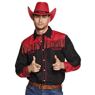 Western Cowboyskjorte Rød/Svart