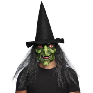 Heks Latexmaske & Hatt