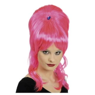 Retro Storthår Parykk Rosa