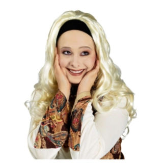 Hippie Parykk Blond med Hårbånd