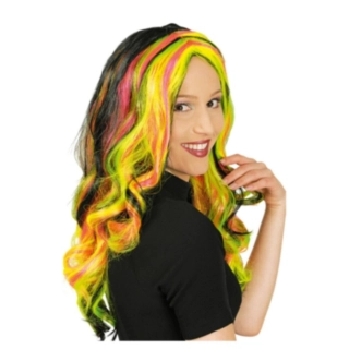 Anime Parykk Svart og Neon