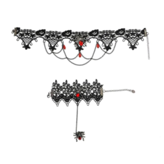 Edderkopp Choker & Armbånd Svart og Rød