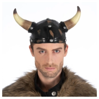 Vikinghjelm med Horn Brun