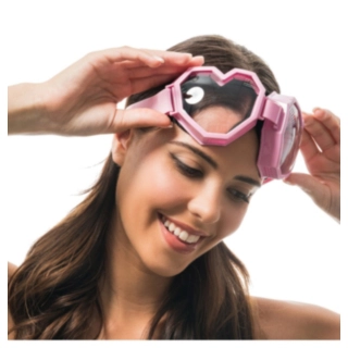Hjerte Partybriller Goggles Lyserosa