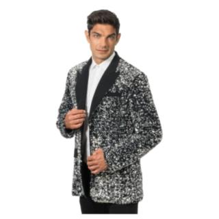 Glitter Smokingjakke Sølv