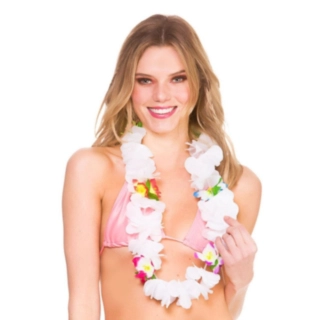 Hawaii Blomster Krans Hvit