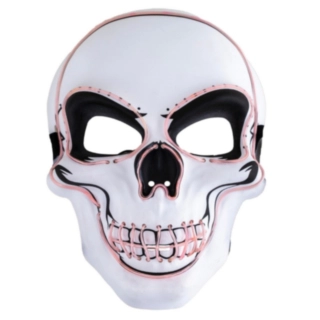 Skjelett LED Maske Lyserosa