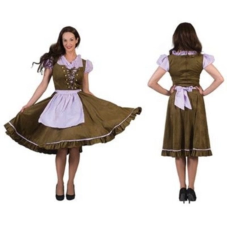 Dirndl Paula Oliven og Lilla