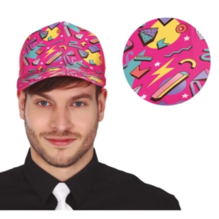 80-talls Geometri Caps Rosa