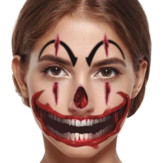 Killer Clown Kunstige Ansiktstatoveringer