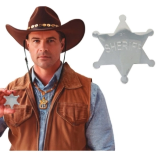 Metall Sheriffstjerne Sølv