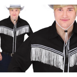 Frynsete Cowboyskjorte Svart og Hvit
