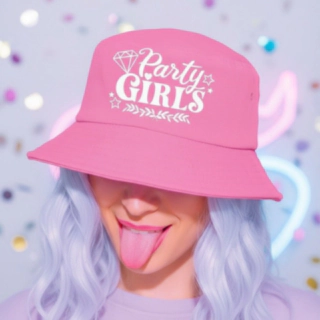 Party Girls Bøttehatt Rosa