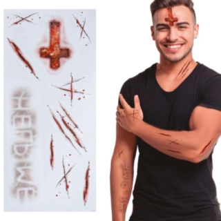 Grøssende Halloween Engangstatoveringer