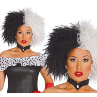 Cruella Parykk Svart og Hvit