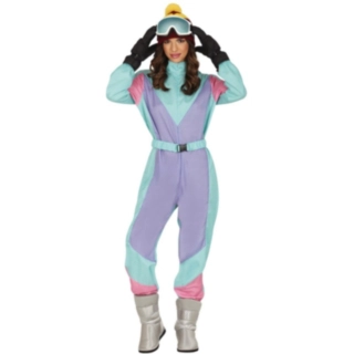 80-talls Skidress Kostyme Blå og Lilla