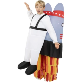 Oppblåsbart Carry Me Romrakett Barnekostyme