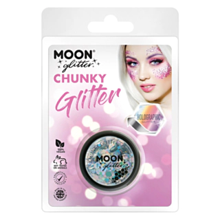 Moon Glitter Store Holografiske Sølv